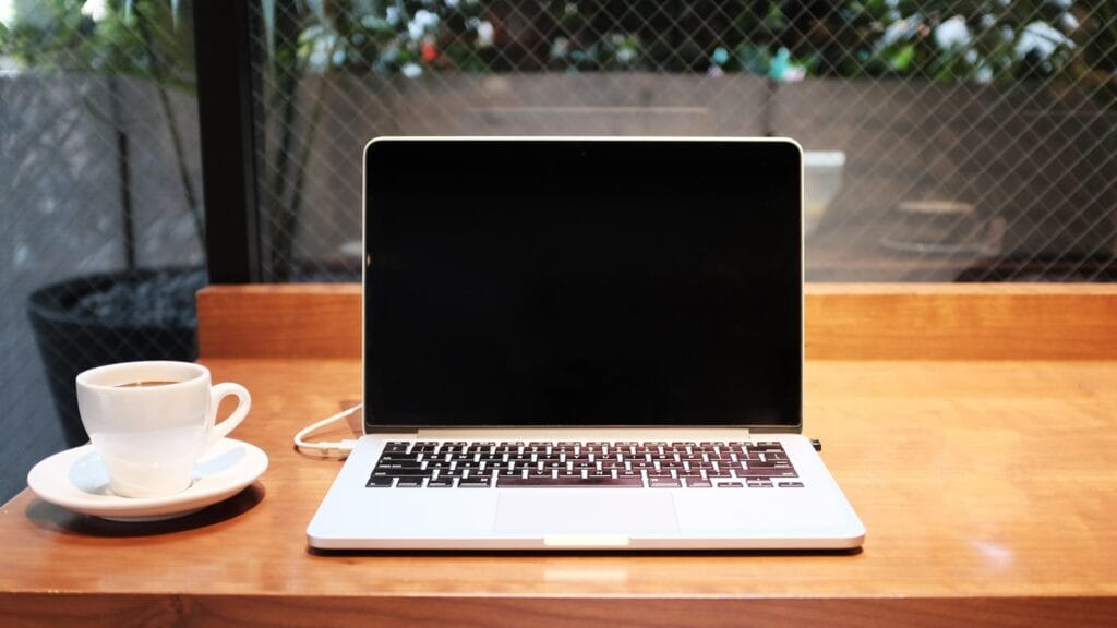 Digital nomad working with laptop in Paraguay