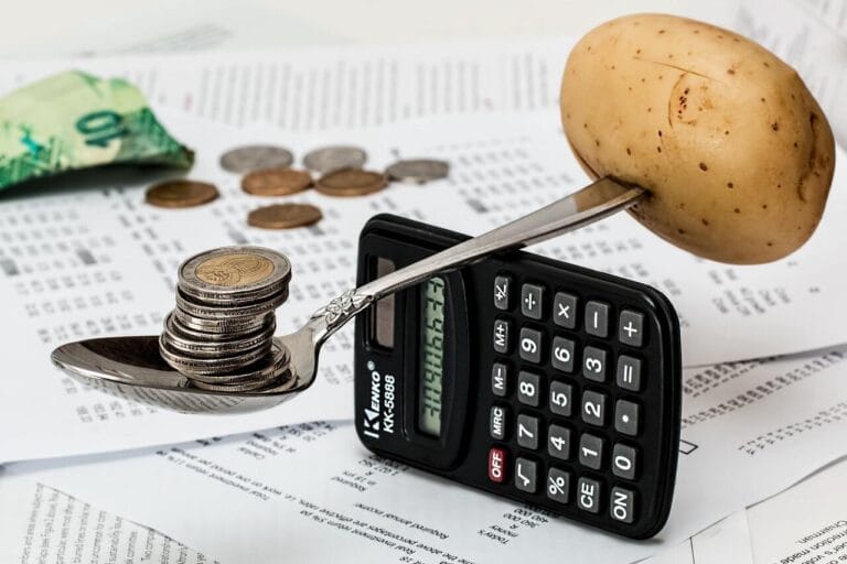 Calculator and coins to budget the Paraguay residency